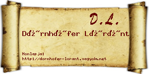 Dörnhöfer Lóránt névjegykártya