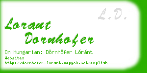 lorant dornhofer business card