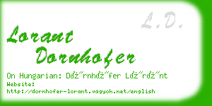 lorant dornhofer business card